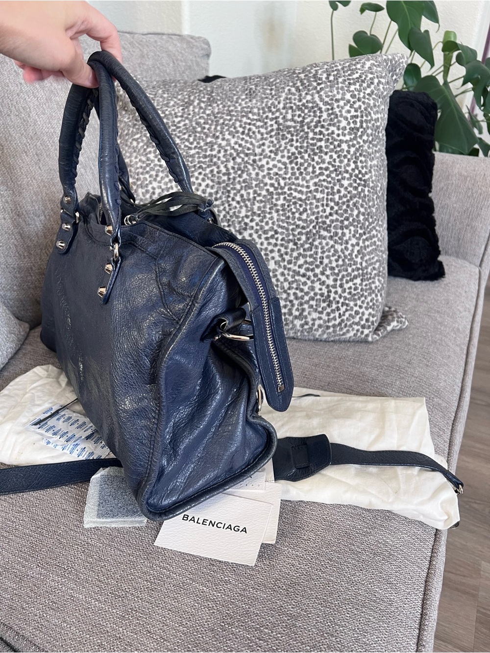 Balenciaga Authentic Vintage Le City Dark Blue Leather Bag - Picture 3 of 16